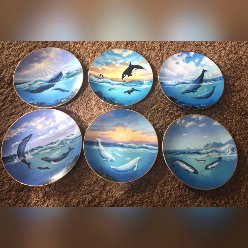 Vintage 1991 W.S. George The Vanishing Gentle Giants Collector Plate Set